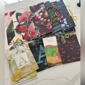 (17) Assorted Anthro Shopping Paper Bag Bundle
